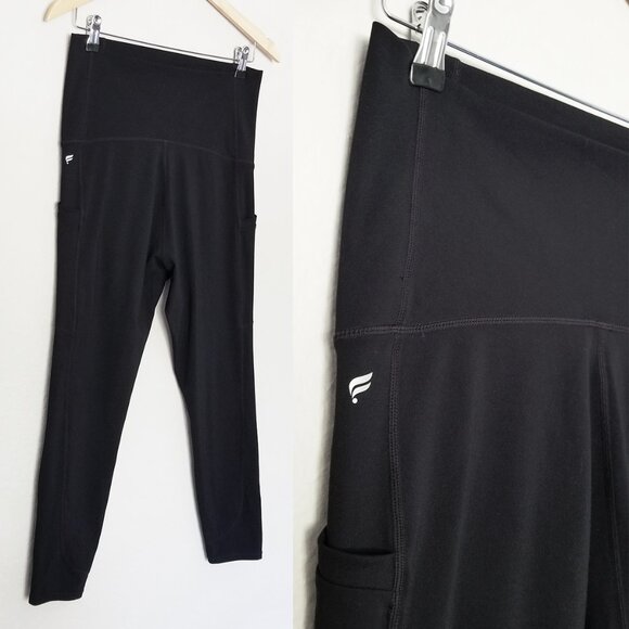 Fabletics Maternity High-Waisted PureLuxe 7/8 Legging Black Medium Comfort $95 - Picture 10 of 12